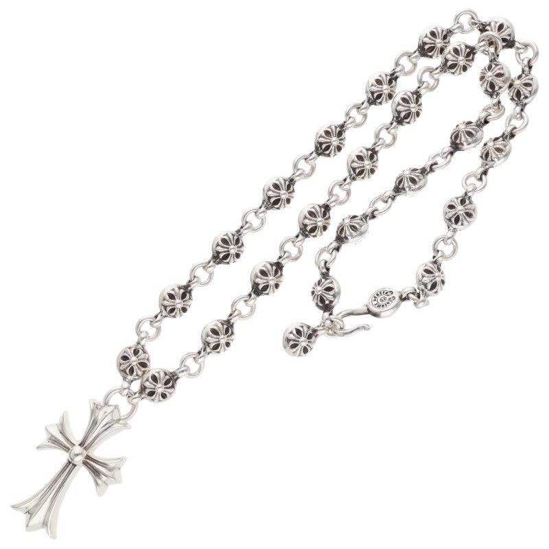 Chrome Hearts 1 Crsbl Chn Sml CH Crs Cross Ball Chain Small CH Silver Necklace — view 2