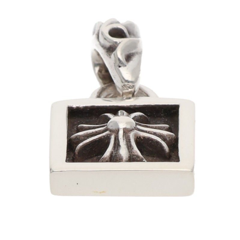 Chrome Hearts Framed CH Plus Charm Silver Necklace Top — view 4