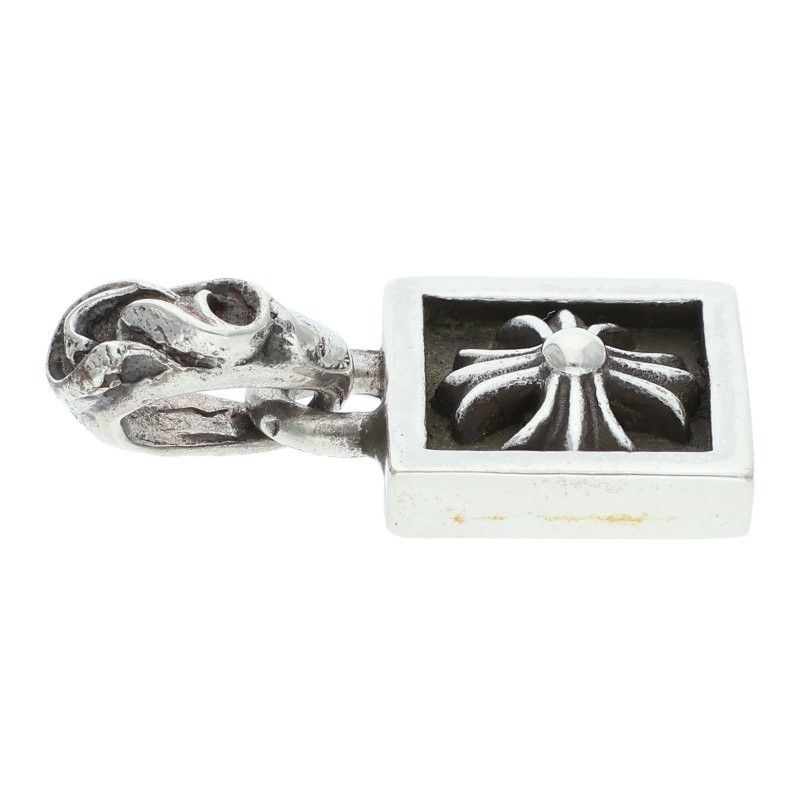 Chrome Hearts Framed CH Plus Charm Silver Necklace Top — view 4