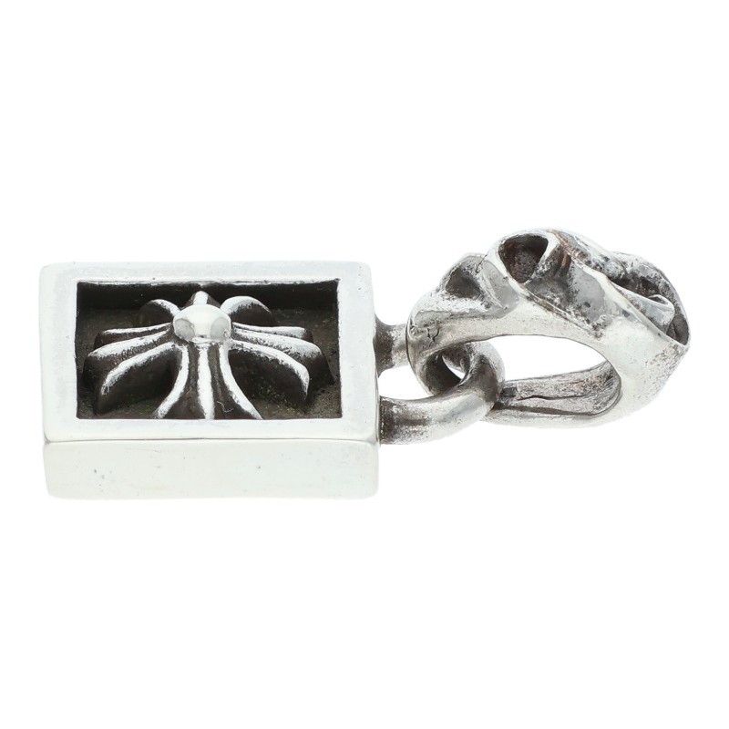 Chrome Hearts Framed CH Plus Charm Silver Necklace Top — view 5
