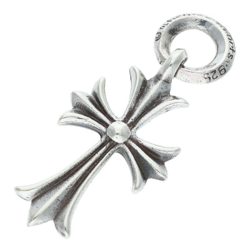 Chrome Hearts Tiny CH Cross Vintage Charm Silver Necklace Top — view 2