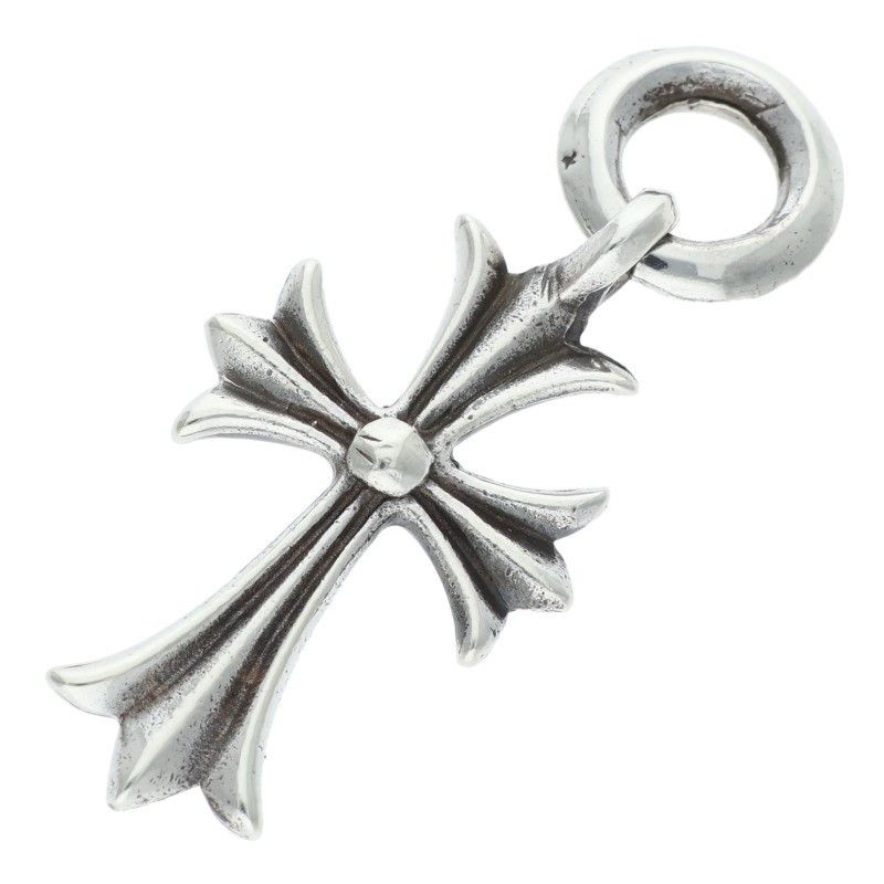 Chrome Hearts Tiny CH Cross Vintage Charm Silver Necklace Top
