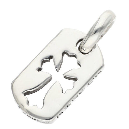 Chrome Hearts DT Tny CO Crs Tiny Cutout Cross Dog Tag Charm Silver Necklace Top — view 2