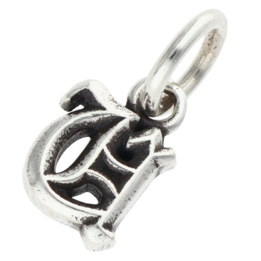 Chrome Hearts Stack Alphabet Charm Initial Silver Necklace Top