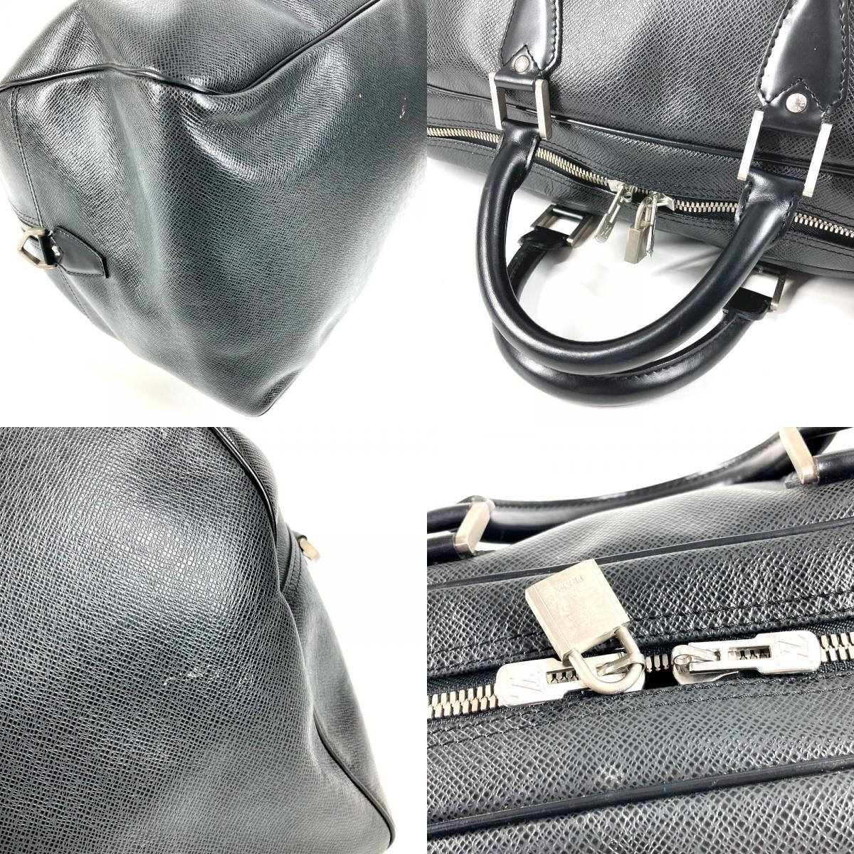 Louis Vuitton Boston Bag Kendall GM Taiga Leather Ardoise Black — view 7