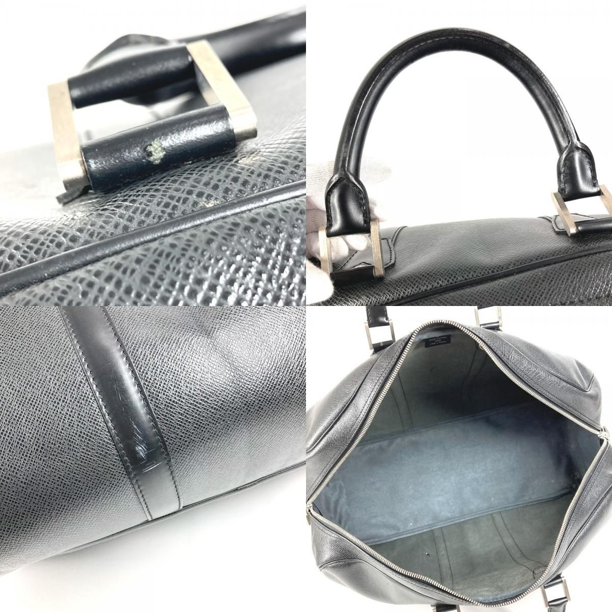 Louis Vuitton Boston Bag Kendall GM Taiga Leather Ardoise Black — view 8