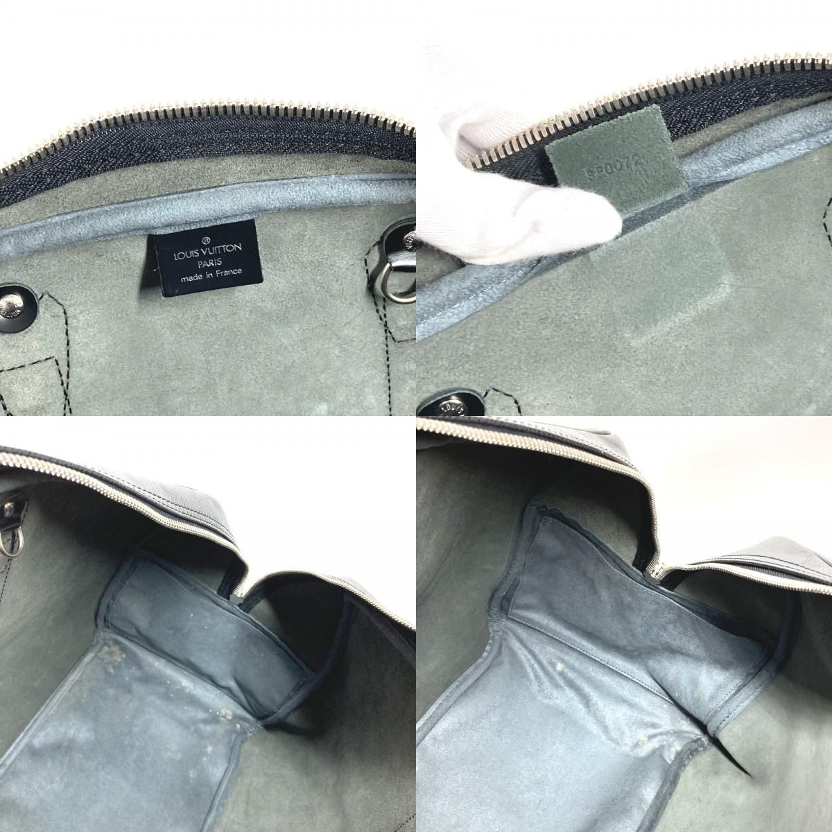 Louis Vuitton Boston Bag Kendall GM Taiga Leather Ardoise Black — view 9