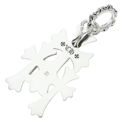 Chrome Hearts 3 CH Crs Lrg Triple CH Cross Large Silver Necklace Top — view 2