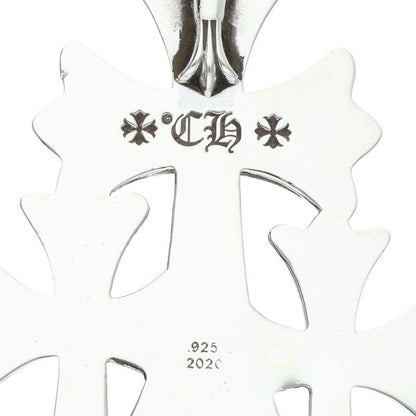 Chrome Hearts 3 CH Crs Lrg Triple CH Cross Large Silver Necklace Top — view 3