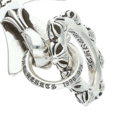 Chrome Hearts 3 CH Crs Lrg Triple CH Cross Large Silver Necklace Top — view 5