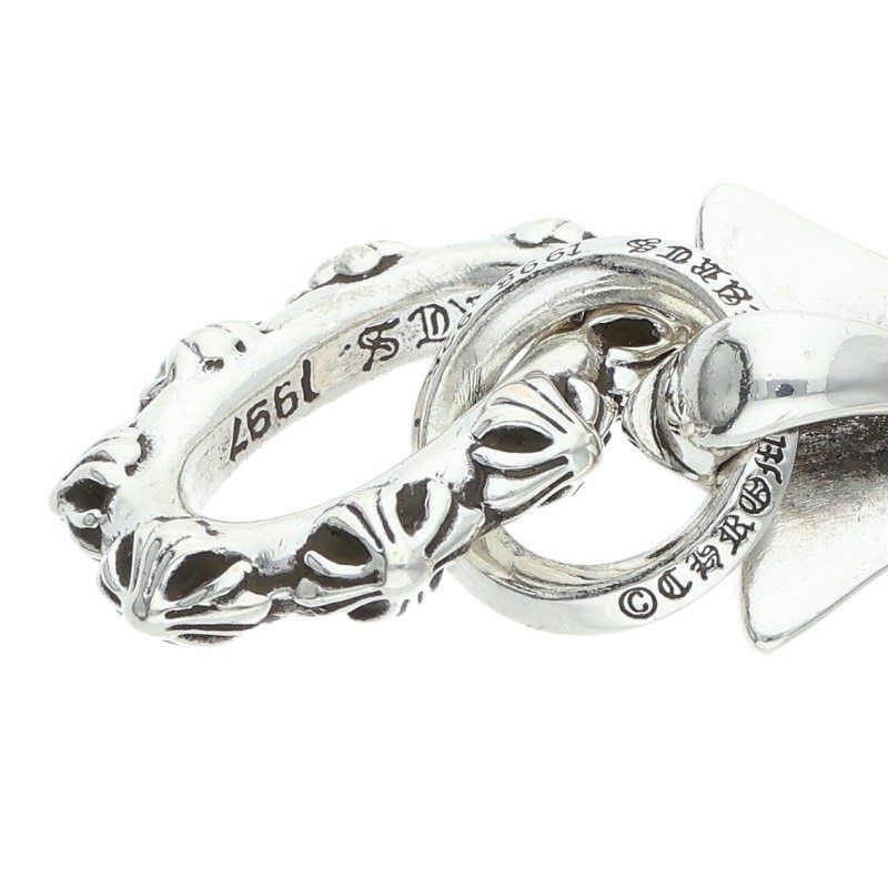 Chrome Hearts 3 CH Crs Lrg Triple CH Cross Large Silver Necklace Top — view 4