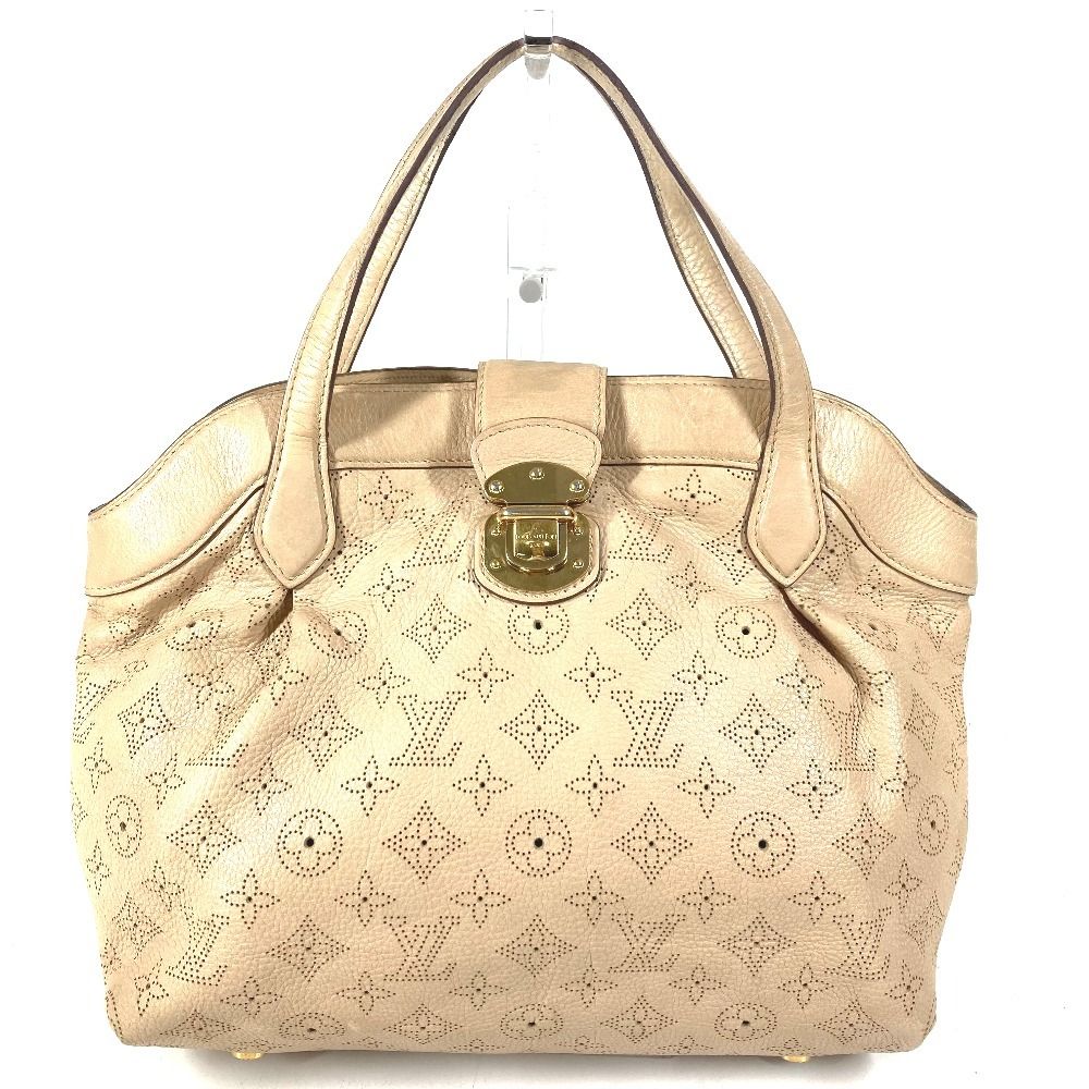 Louis Vuitton Handbag Seal PM Monogram Mahina Leather Beige