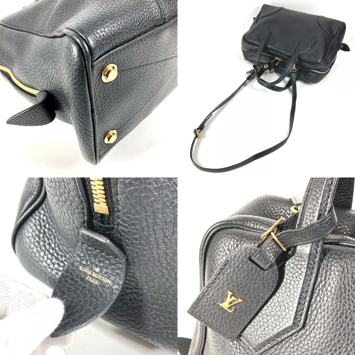 Louis Vuitton Handbag Dora Ultra Soft MM Taurillon Leather Noir Black — view 7