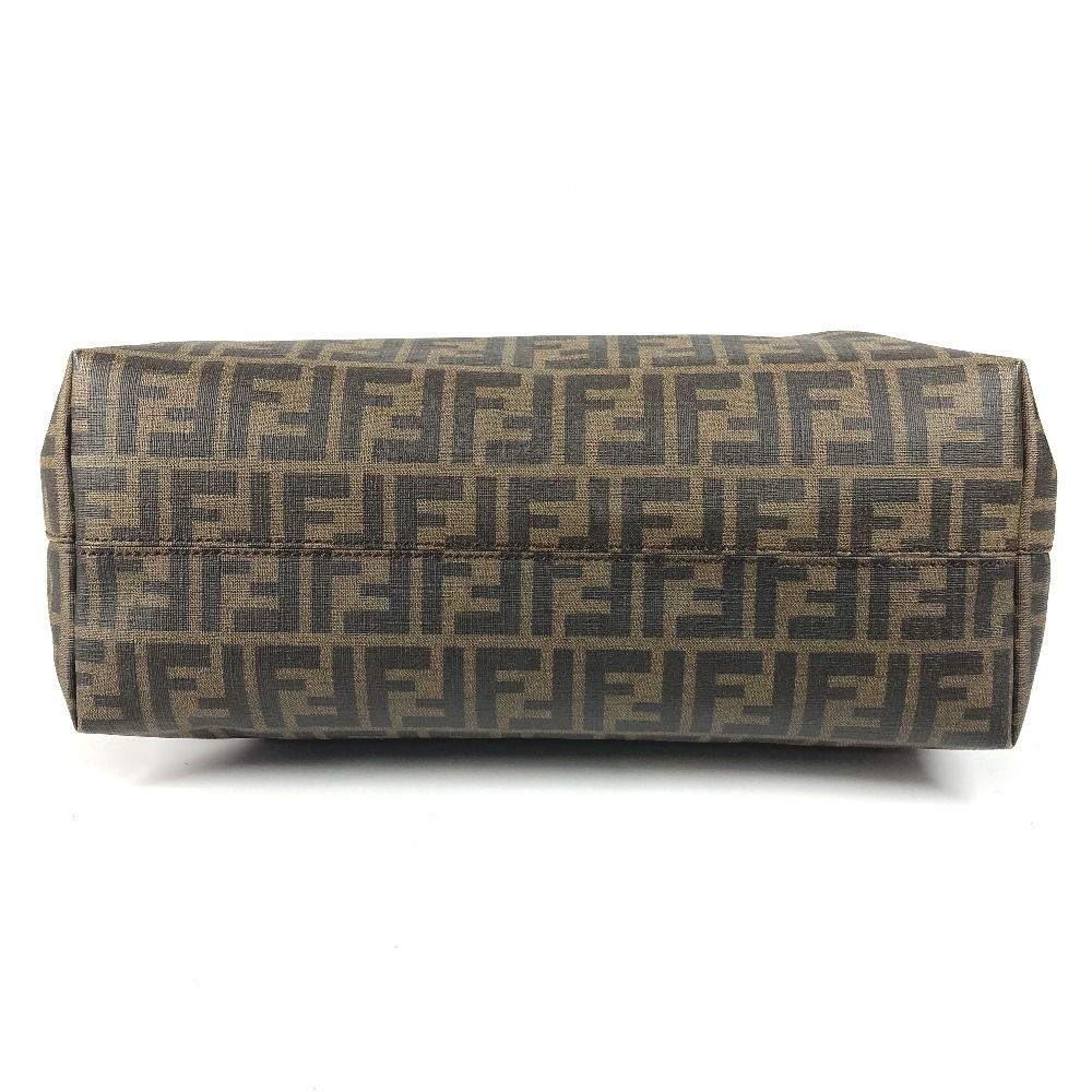 Fendi Shoulder Bag Cherry Blossom Zucca Logo Leather Brown — view 5