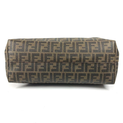 Fendi Shoulder Bag Cherry Blossom Zucca Logo Leather Brown — view 5