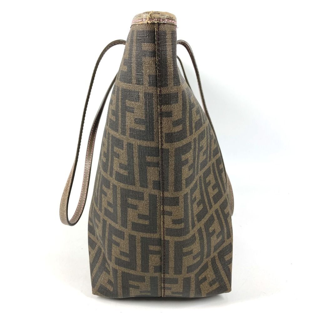 Fendi Shoulder Bag Cherry Blossom Zucca Logo Leather Brown — view 4