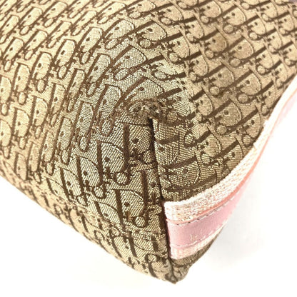 Dior Shoulder Bag Trotter Logo Diorissimo Leather Canvas Beige — view 6