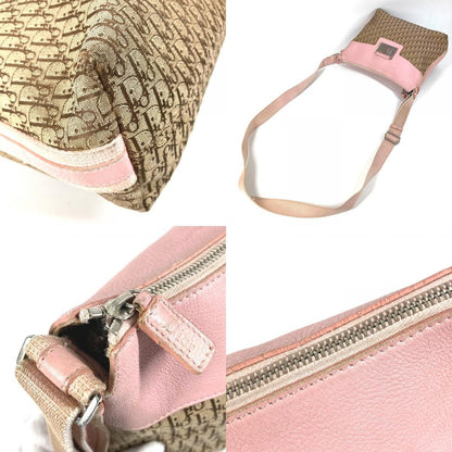 Dior Shoulder Bag Trotter Logo Diorissimo Leather Canvas Beige — view 7