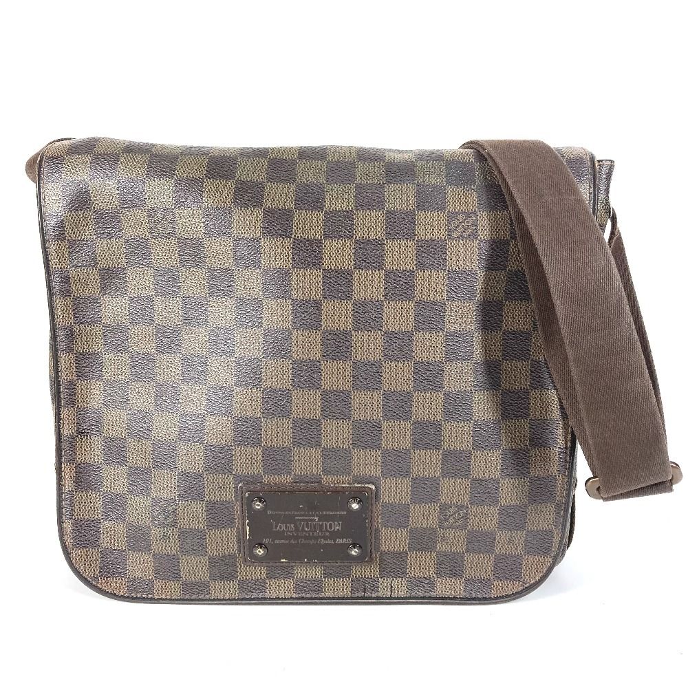 Louis Vuitton Shoulder Bag Brooklyn MM Damier Canvas Ebene Brown