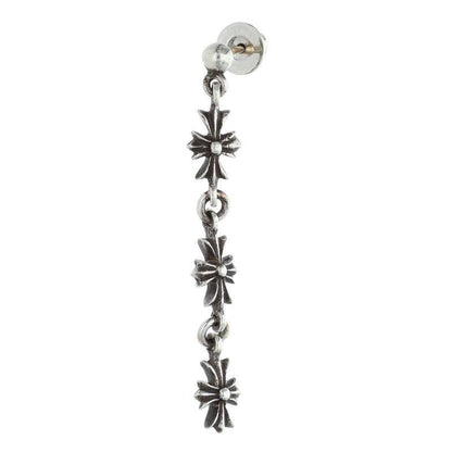 Chrome Hearts Tiny CH Pls 3 Ech Plus 3 Drop Silver Earrings