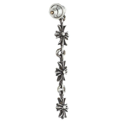 Chrome Hearts Tiny CH Pls 3 Ech Plus 3 Drop Silver Earrings — view 2