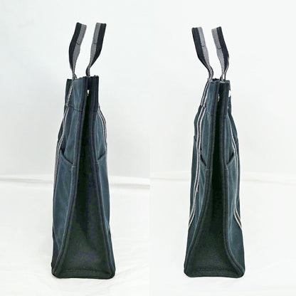 Hermes Fourre Tout MM Handbag Tote Black Gray Cotton Hand Silver — view 3