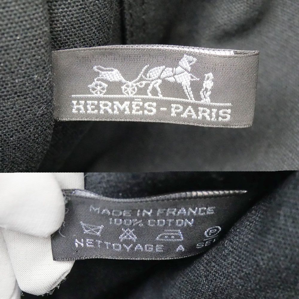 Hermes Fourre Tout MM Handbag Tote Black Gray Cotton Hand Silver — view 6