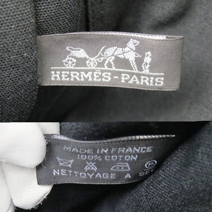 Hermes Fourre Tout MM Handbag Tote Black Gray Cotton Hand Silver — view 6