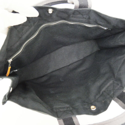 Hermes Fourre Tout MM Handbag Tote Black Gray Cotton Hand Silver — view 5