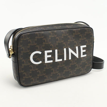 Celine Messenger Bag Triomphe Canvas Crossbody Leather