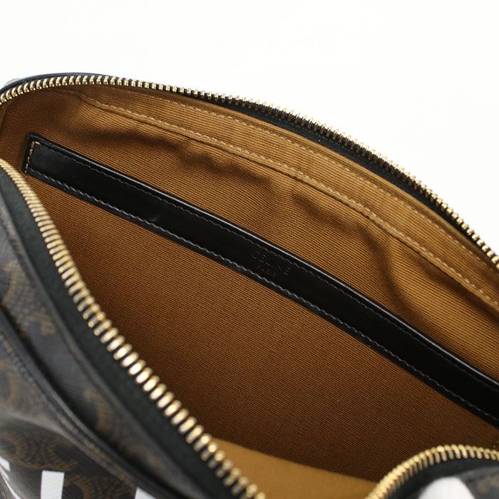 Celine Messenger Bag Triomphe Canvas Crossbody Leather — view 7
