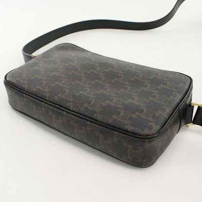 Celine Messenger Bag Triomphe Canvas Crossbody Leather — view 2