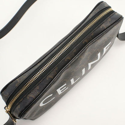 Celine Messenger Bag Triomphe Canvas Crossbody Leather — view 6