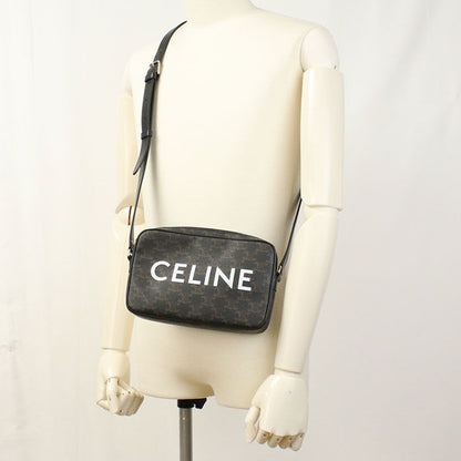 Celine Messenger Bag Triomphe Canvas Crossbody Leather — view 8
