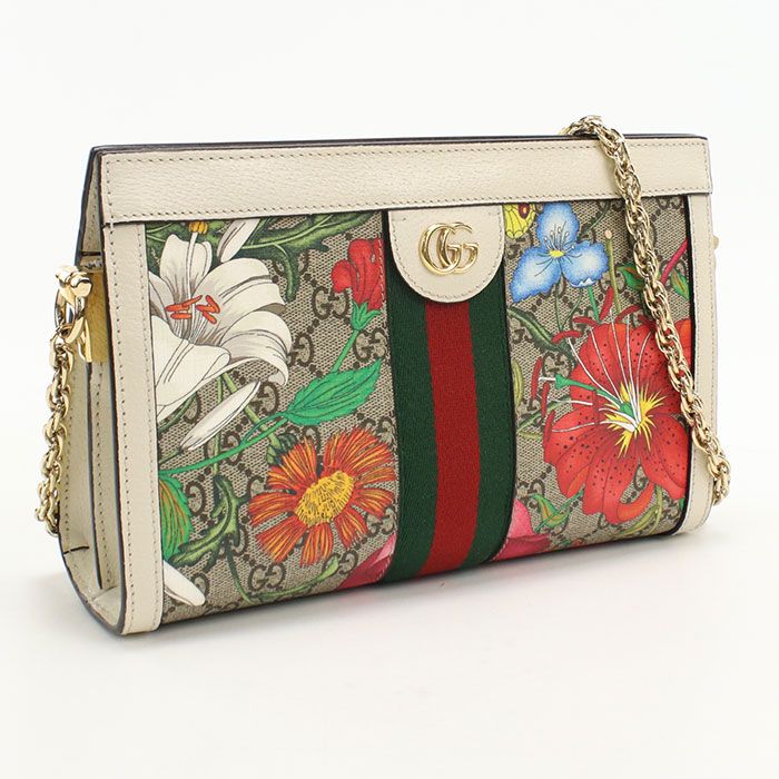 Gucci Chain Ophidia Shoulder Bag GG Supreme Leather