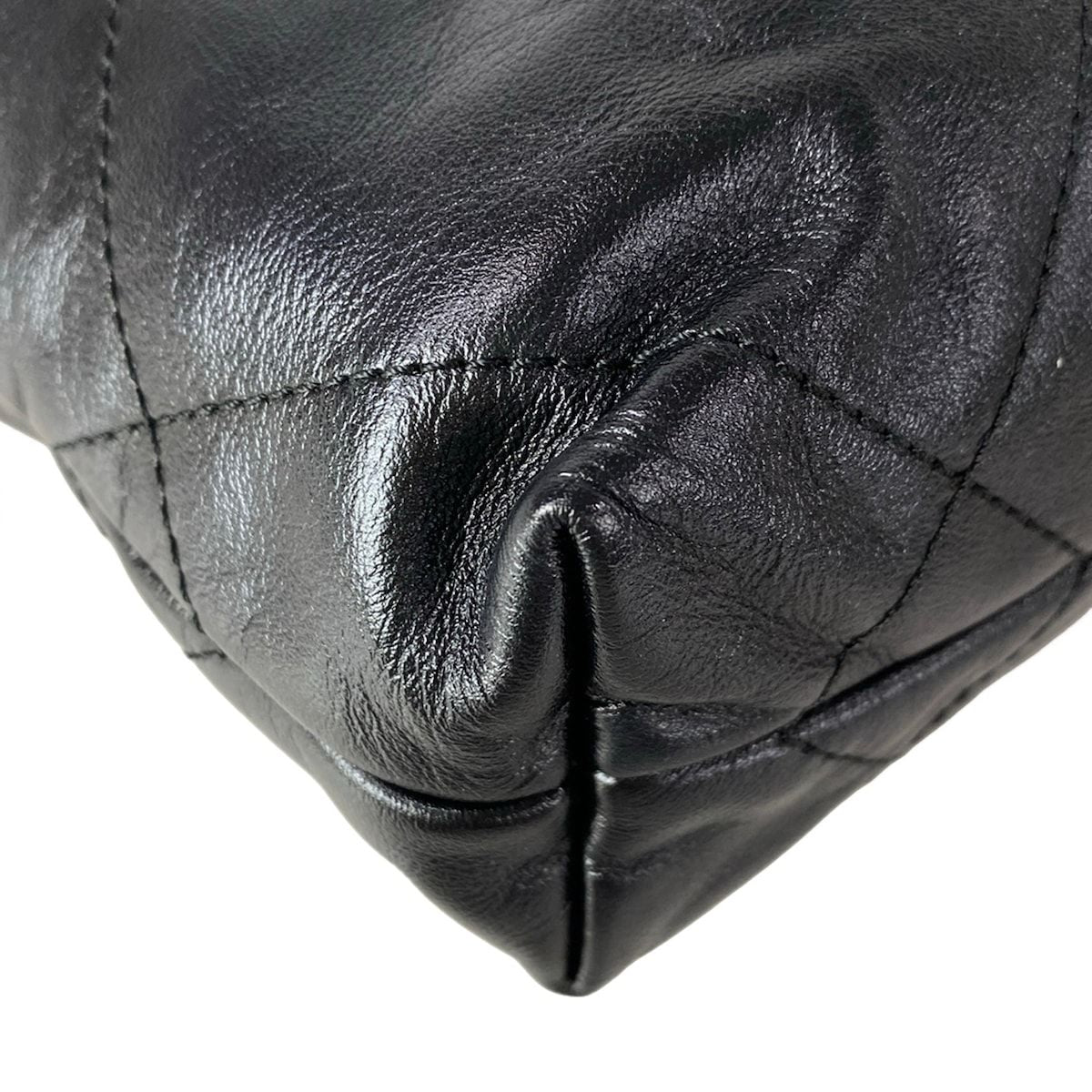 Chanel Handbag 22 Mini Black Drawstring Chain Shoulder Matte Togo Metal — view 8