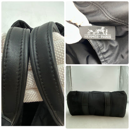 Hermes Acapulco Leather Nylon Hand Tote Black — view 4