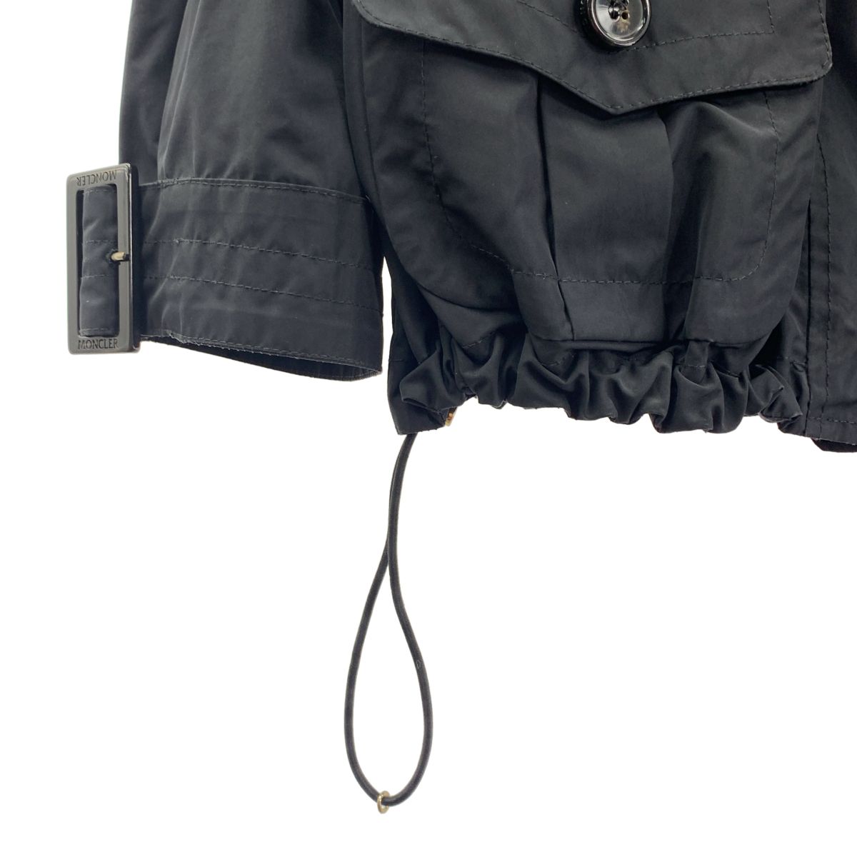 Moncler Dame Trench Detail Short Jacket 0 Black — view 3