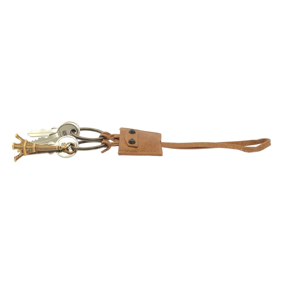 Balenciaga le City Eiffel Charm Tower Key Ring Brown — view 3