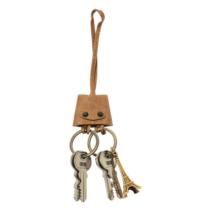 Balenciaga le City Eiffel Charm Tower Key Ring Brown