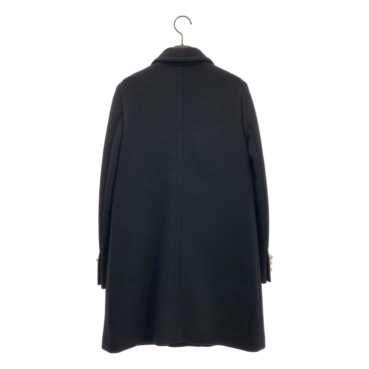 Gucci Pearl Button Interlocking Wool Coat 38 Black — view 5