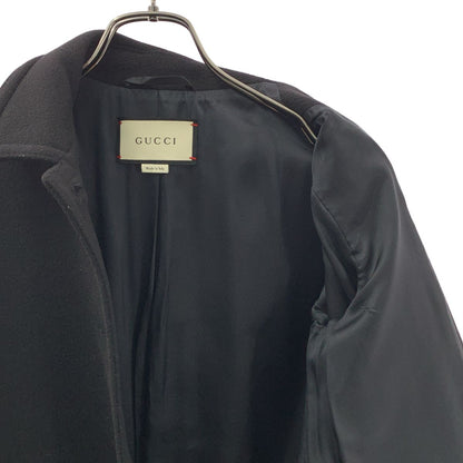 Gucci Pearl Button Interlocking Wool Coat 38 Black — view 4