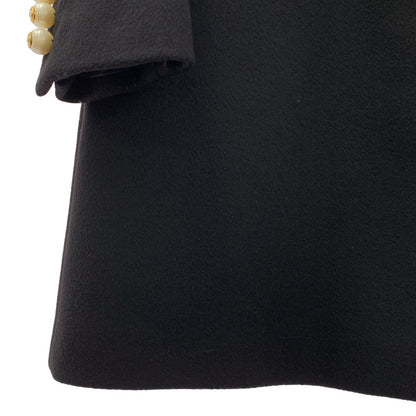 Gucci Pearl Button Interlocking Wool Coat 38 Black — view 3
