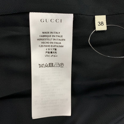 Gucci Pearl Button Interlocking Wool Coat 38 Black — view 7