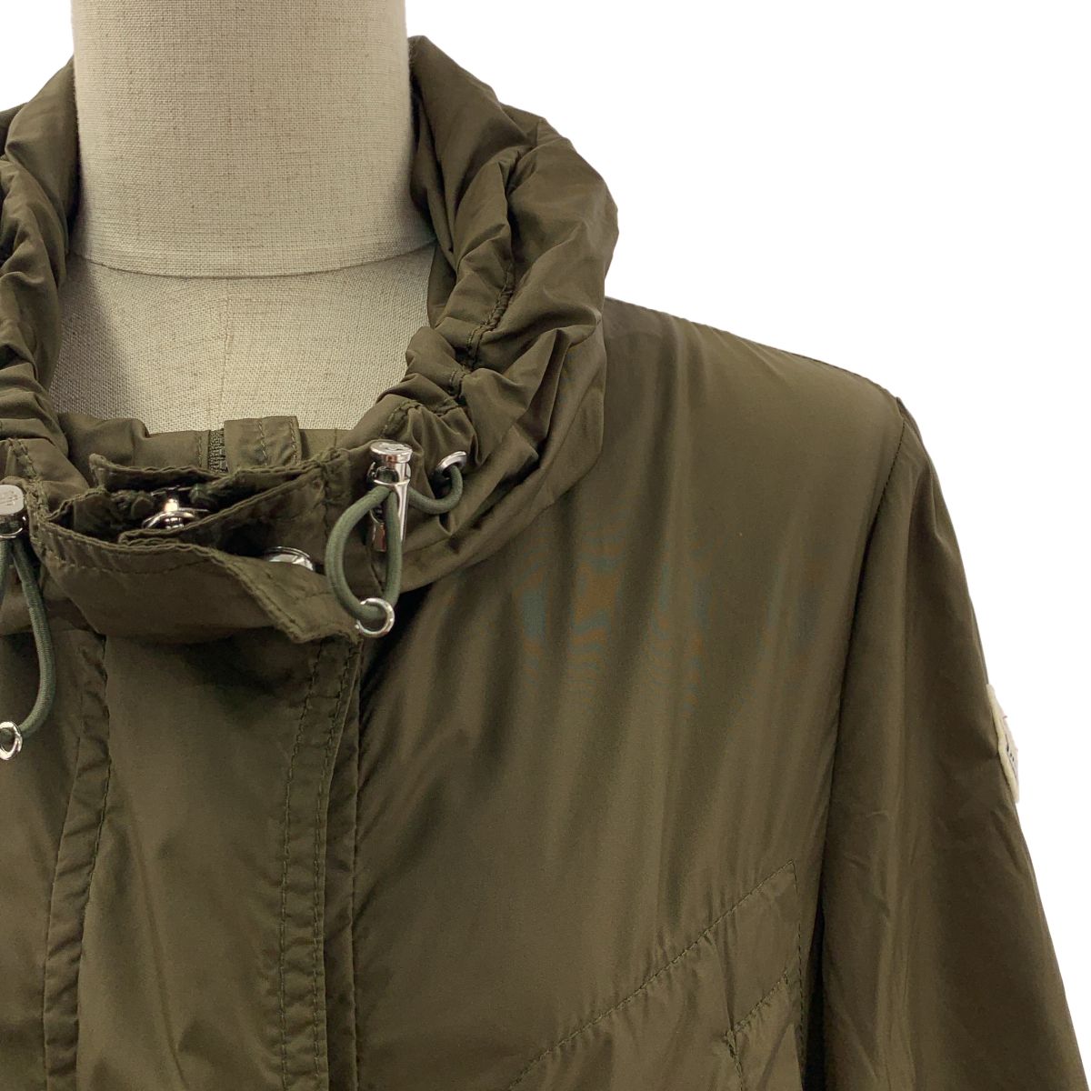Moncler Palliser Nylon Hooded Long Coat 0 Khaki — view 2