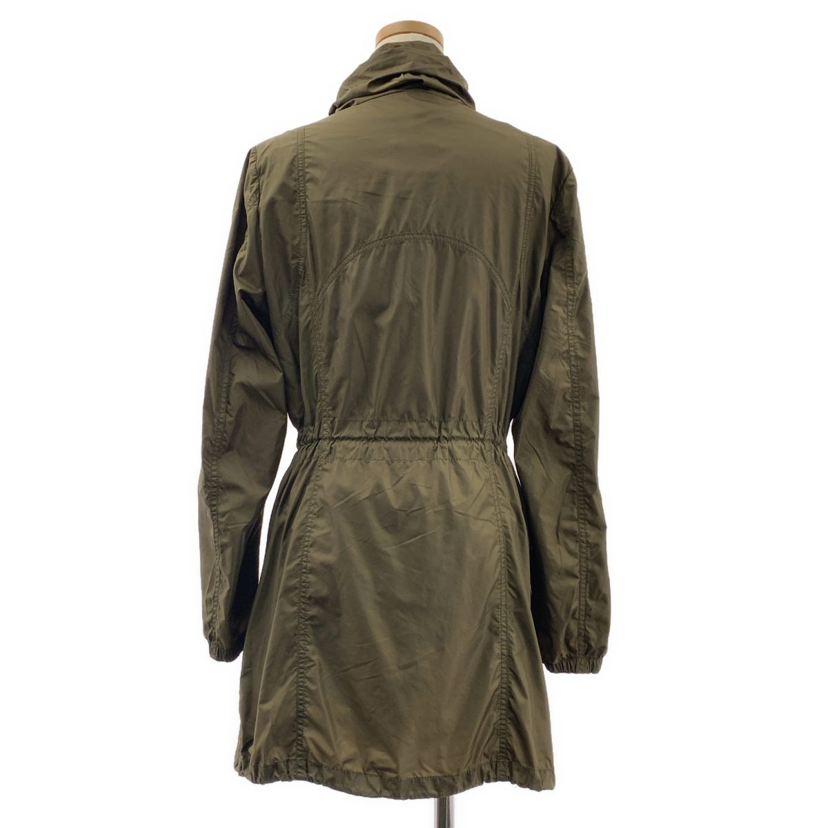 Moncler Palliser Nylon Hooded Long Coat 0 Khaki — view 5