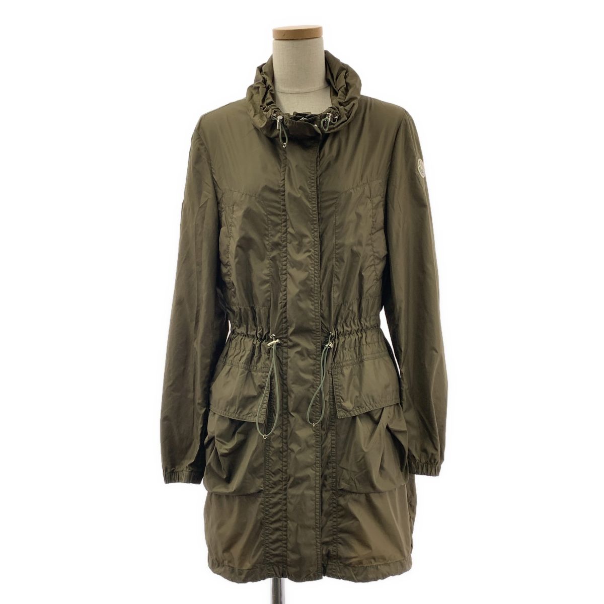 Moncler Palliser Nylon Hooded Long Coat 0 Khaki