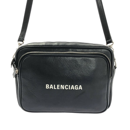 Balenciaga Everyday Logo Leather Cross Black Crossbody — view 3