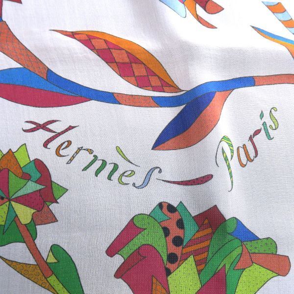 Hermes Shawl Silk Muslin Scarf — view 6