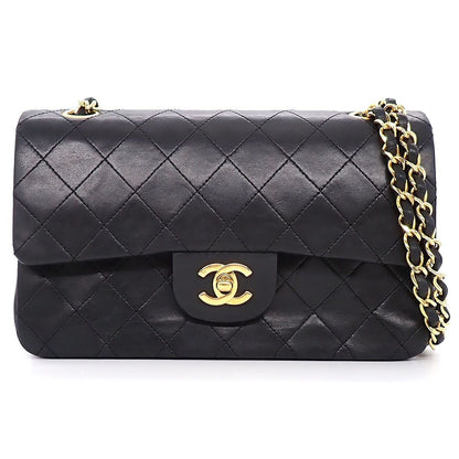 Chanel Shoulder Bag Quilted 23 Classic Small Vintage Black Bordeaux Lambskin